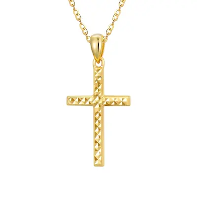 14K Gold Cross Pendant Necklace