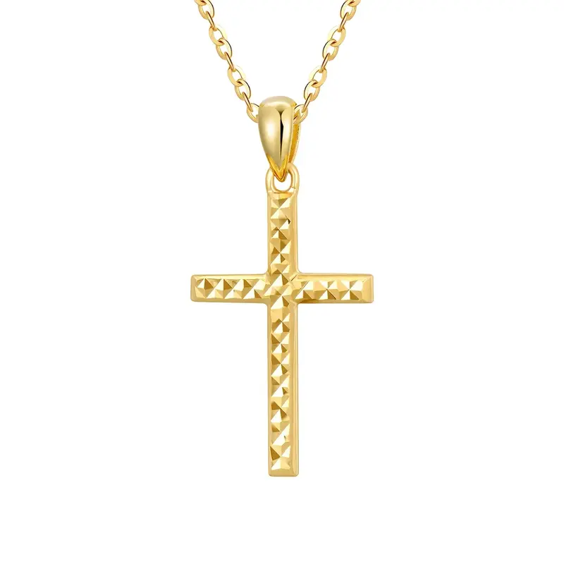14K Gold Cross Pendant Necklace