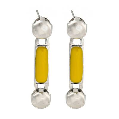 304 Stainless Steel Enamel Stud Earrings