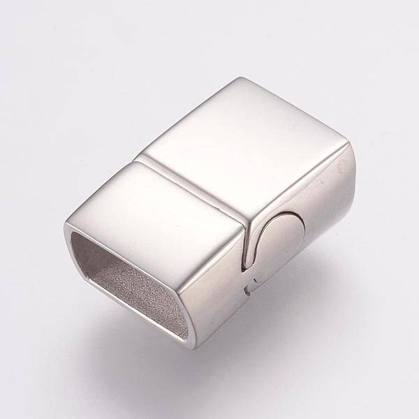 Tarnish Resistant 304 Stainless Steel Magnetic Clasps with Glue-in Ends