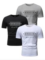 Men's Letter Print Short Sleeve Tee, Regular Fit Casual Comfy Round Neck T-shirt for Summer, Men's Top for Daily Wear