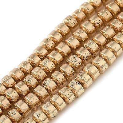 Electroplated Natural Lava Rock Beads Strands