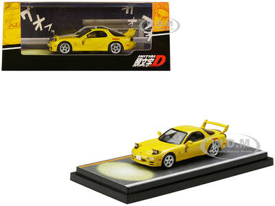 Mazda RX-7 (FD3S) RHD (Right Hand Drive) Yellow RedSuns with Keisuke Takahashi Driver Figure (Version 2) Initial D (1995-2013...