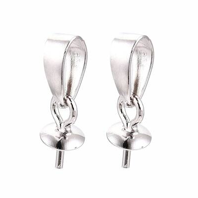 Anti-Tarnish Rhodium Plated 925 Sterling Silver Snap on Bails