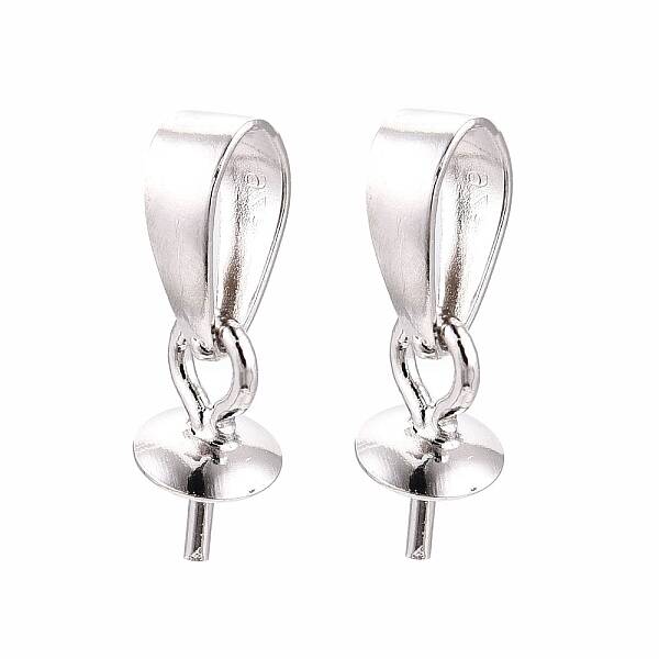 Anti-Tarnish Rhodium Plated 925 Sterling Silver Snap on Bails
