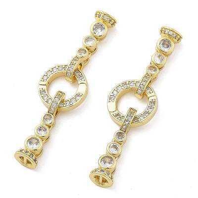 Brass with Clear Cubic Zirconia Fold Over Clasps