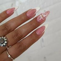 Flower Pattern Fake Nails with Nail File & Tape, 24pcs Removable False Nails for Women Girls Nail Art, Effortless Press on Na...