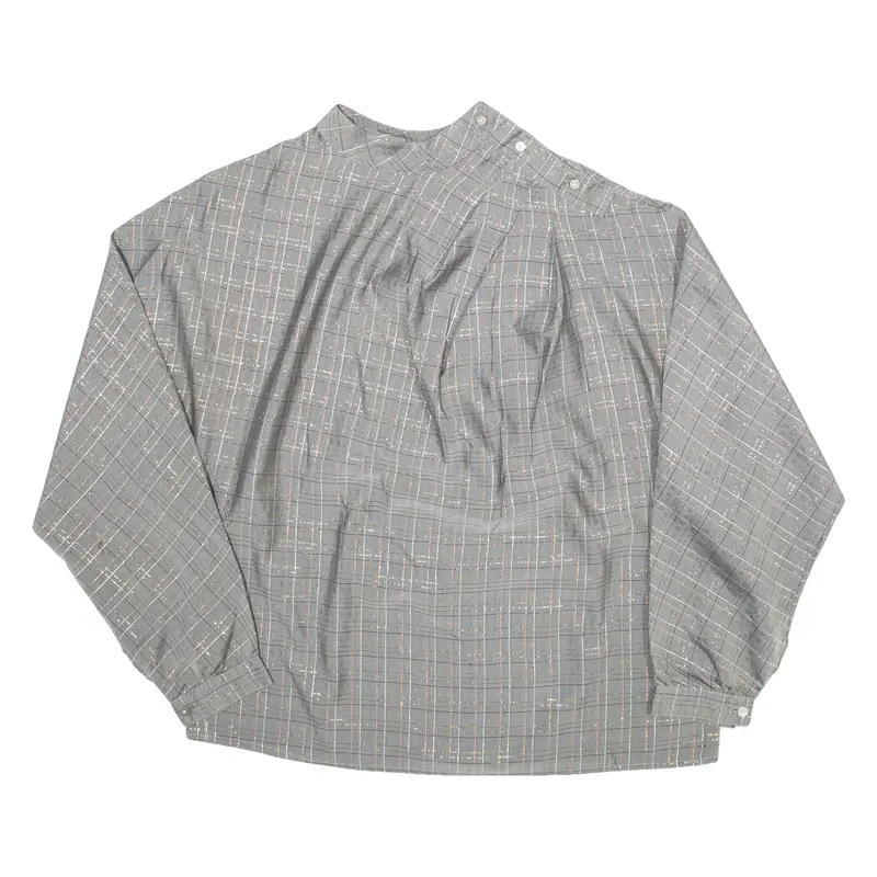 Womens Printed Shirt Silver Long Sleeve Check M