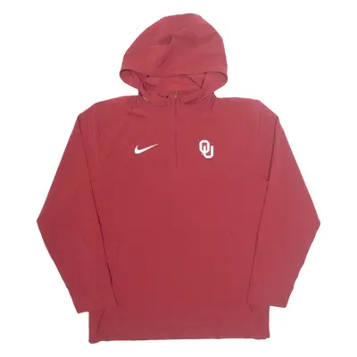 NIKE Oklahoma Sooners Football NCAA Mens Pullover Jacket Maroon USA Hooded M