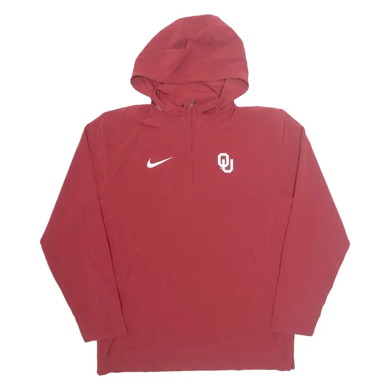 NIKE Oklahoma Sooners Football NCAA Mens Pullover Jacket Maroon USA Hooded M