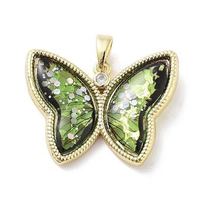 Brass Micro Pave Cubic Zirconia Pendants