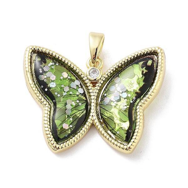 Brass Micro Pave Cubic Zirconia Pendants