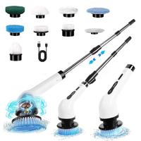 Electric Spin Scrubber 9-in-1 – Cordless Bathroom Power Scrubber with Long & Short Handle, Replaceable Heads, Ideal for Cle...
