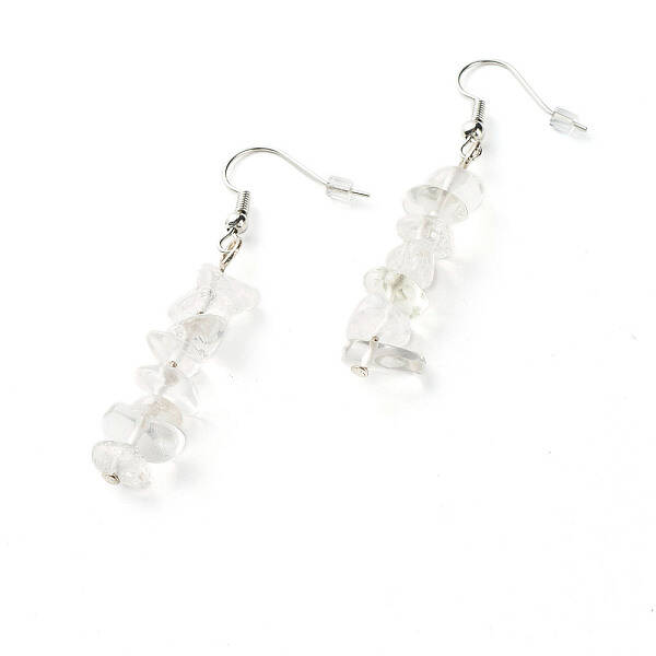 Natural Quartz Crystal Chip Beads Dangle Earrings