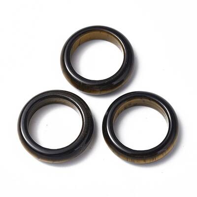 Natural Tiger Eye Plain Band Ring