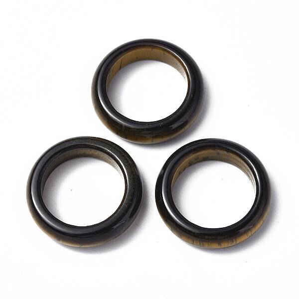 Natural Tiger Eye Plain Band Ring