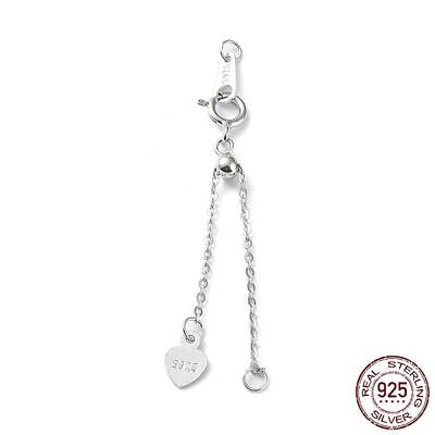 Rhodium Plated 925 Sterling Silver Chain Extenders
