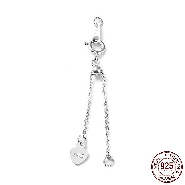 Rhodium Plated 925 Sterling Silver Chain Extenders