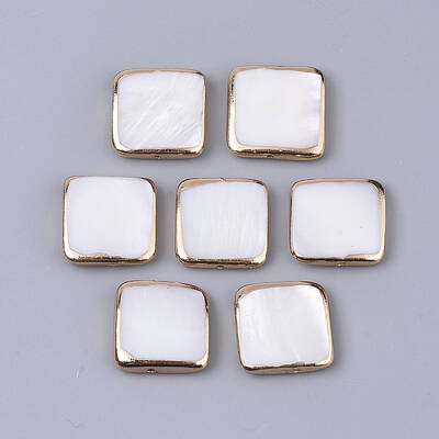 Edge Golden Plated Freshwater Shell Beads