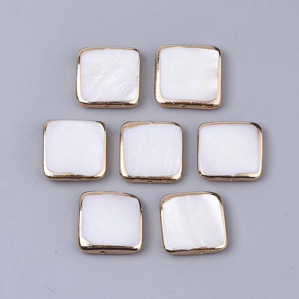 Edge Golden Plated Freshwater Shell Beads