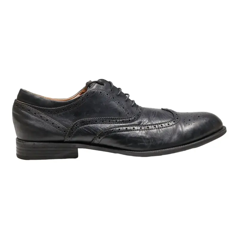 FLEXSTEP Brogue Shoes Black Leather Mens UK 11