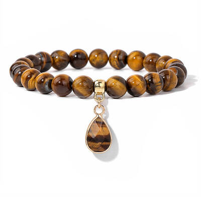 Natural Tiger Eye Beaded Stretch Bracelets