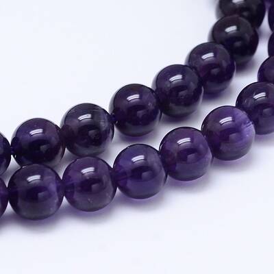 Natural Amethyst Round Bead Strands