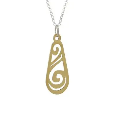 Water Ha Brass Necklace - Pendant Only