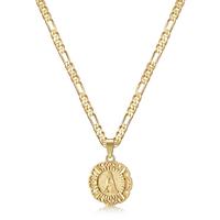 KissYan Initial Necklace For Women Girl,14K Gold Plated Round Letter Pendant Necklace Capital Monogram Necklace Alhpabets fro...