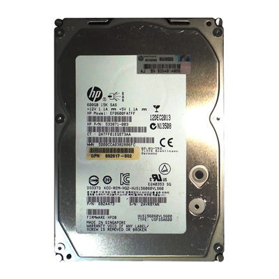652617-002 HP 600GB 6Gb/s SAS 15000 3.5-inch 16MB Hard Drive