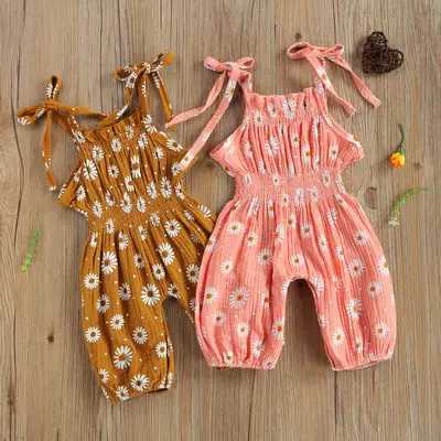 KARESOULL Newborn Baby Girls Sleeveless Daisy Print Romper Jumpsuit Fashion Romper Jumpsuit for Kids Girls