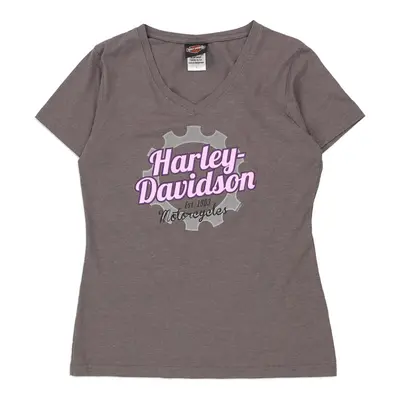 Twin Cities, Blaine Harley Davidson V-neck T-Shirt - Small Brown Cotton