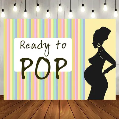 Rainbow Stripe Ready To Pop Baby Shower Backdrop