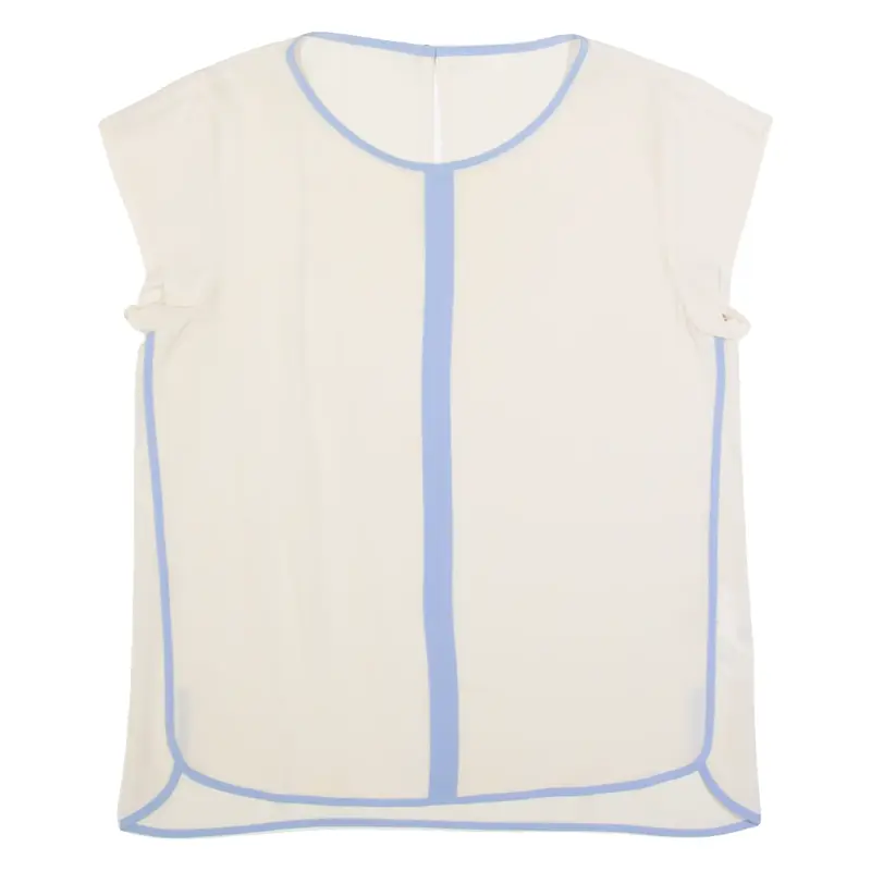 MARC CAIN Sheer Womens Oversized Blouse Cream Silk S