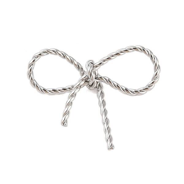 Non-Tarnish 304 Stainless Steel Twisted Bowknot Links Connector Charms