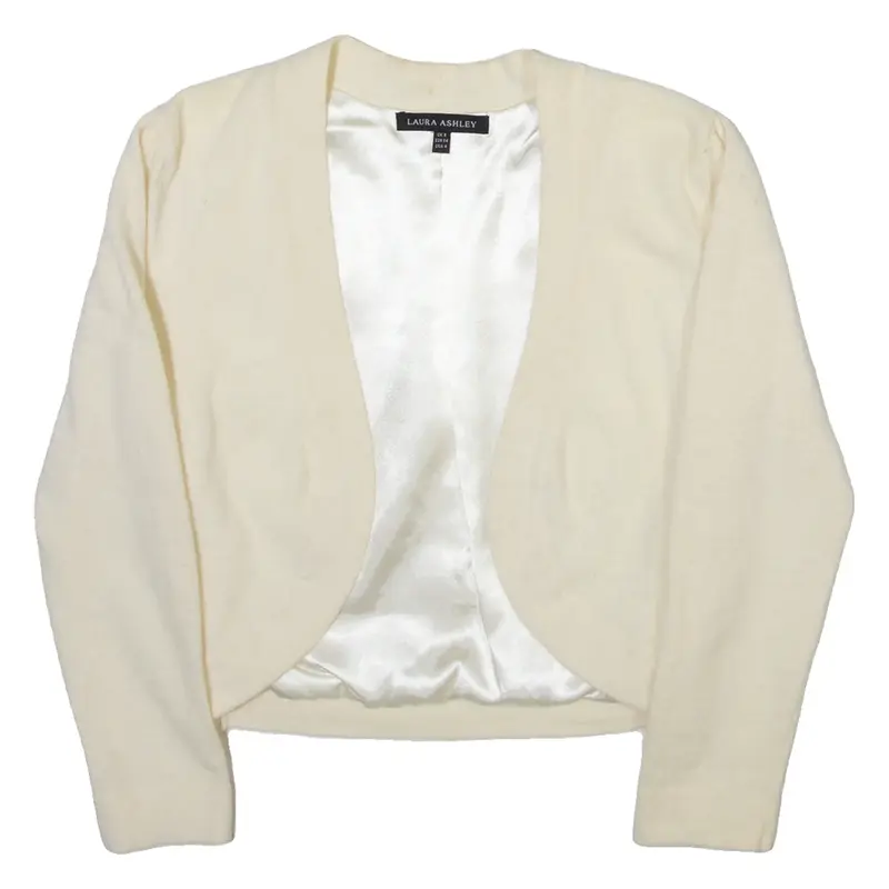 LAURA ASHLEY Womens Cardigan Cream Tight Knit UK 8