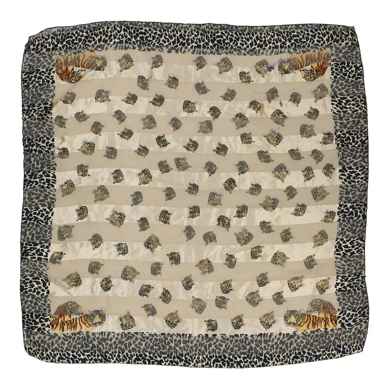 Unbranded Animal Print Scarf - No Size Beige Polyester