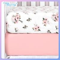 TILLYOU Fitted Crib Sheets 2 Pack- Supersoft 100% Cotton Fitted Sheets for Standard Crib Mattress, 28x52x5 Extra Deep Pocket,...