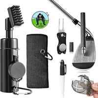 Golf Club Cleaning Kit, 1 Set Golf Club Cleaner with Golf Ball Marker Water Golf Towel Divot Repair Tool Groove Sharpener, Go...