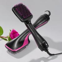 2 in 1 Hair Dryer Brush, Negative Ion Hair Dryer Brush, Hot Air Brush, Straightener, Hair Styling Tool for Women & Girls, Bl...