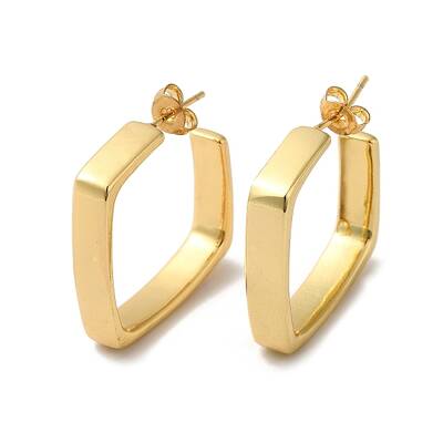 Rack Plating Brass Square Stud Earrings