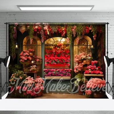 Photography Dark Color Roses Shop Spring Backdrop - Aperturee
