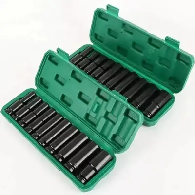 1/2 Inch 8-24 Mm Deep Drive Electric SleeveTool Impact Wrench Adapter (10pcs/set), Multifunctional Hand Tool Socket Set, Carb...