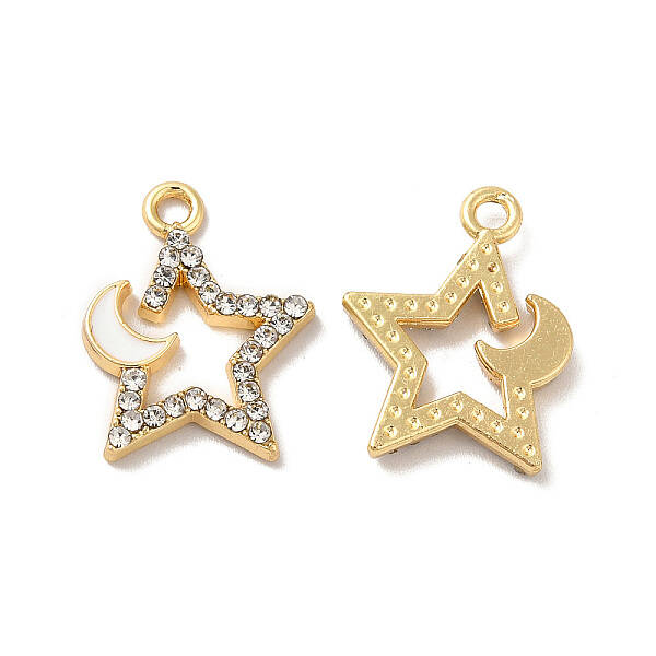 Rack Plating Alloy Rhinestone Pendants