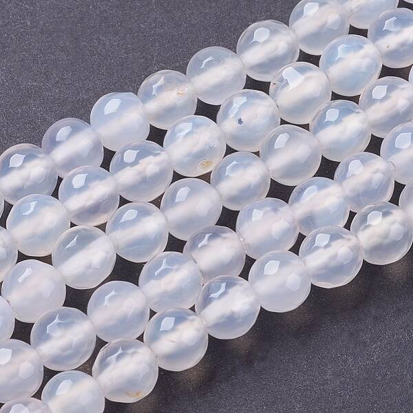 Natural White Agate Beads Strands
