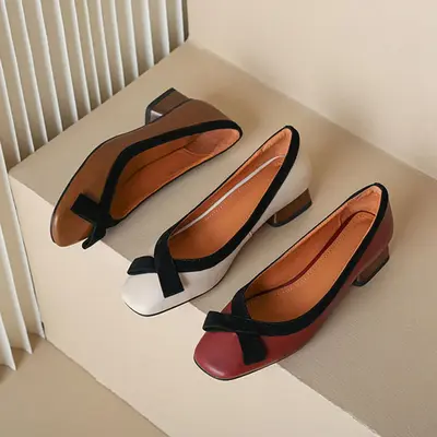CHIKO Guillelmina Square Toe Block Heels Pumps Shoes