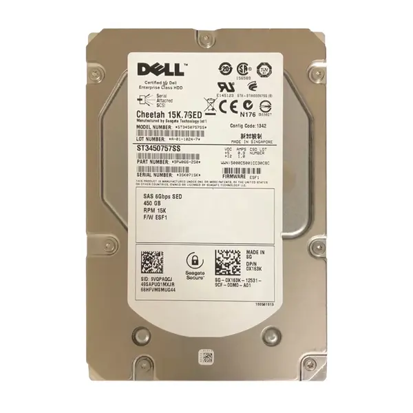 9PW066-250 Seagate 450GB 6Gb/s SAS 15000 3.5-inch 16MB Hard Drive