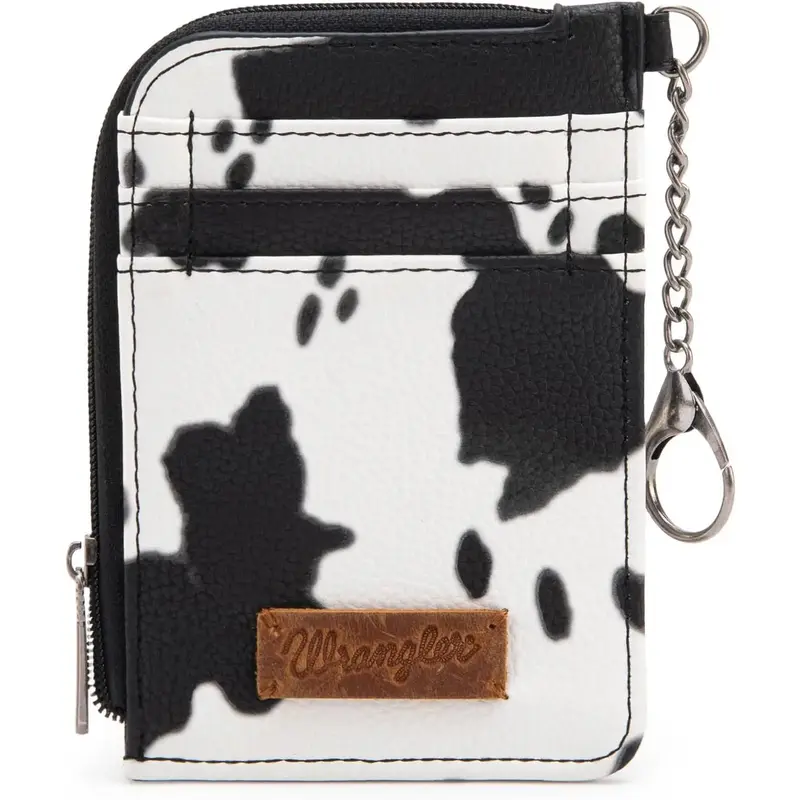 Moomoo Special-Wrangler Cow Print Credit Card Holder Cute Keychain Wallet