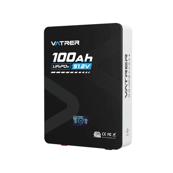Vatrer 48V(51.2) 100Ah Wall Mounted Lithium Solar 5kwh Battery