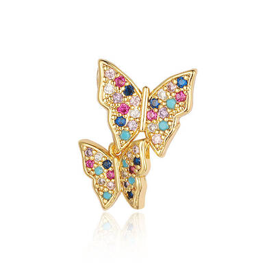 Brass Micro Pave Colorful Cubic Zirconia Pendants